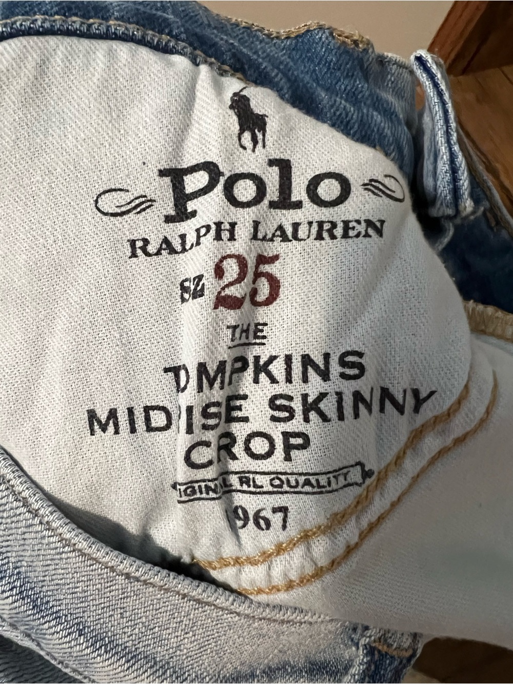 Ralph Lauren Tompkins Mid-Rise Skinny Crop Blue Denim Jeans - Picture 7 of 7